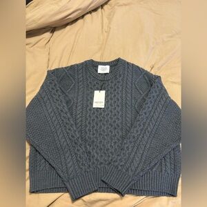 Aritzia Heritage Knit Merino Wool Crew Hi-Hip Sweater
